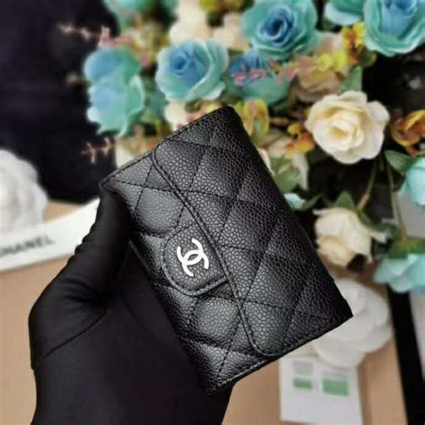 chanel classic card holder grained calfskin & gold-tone metal black|Classic card holder .